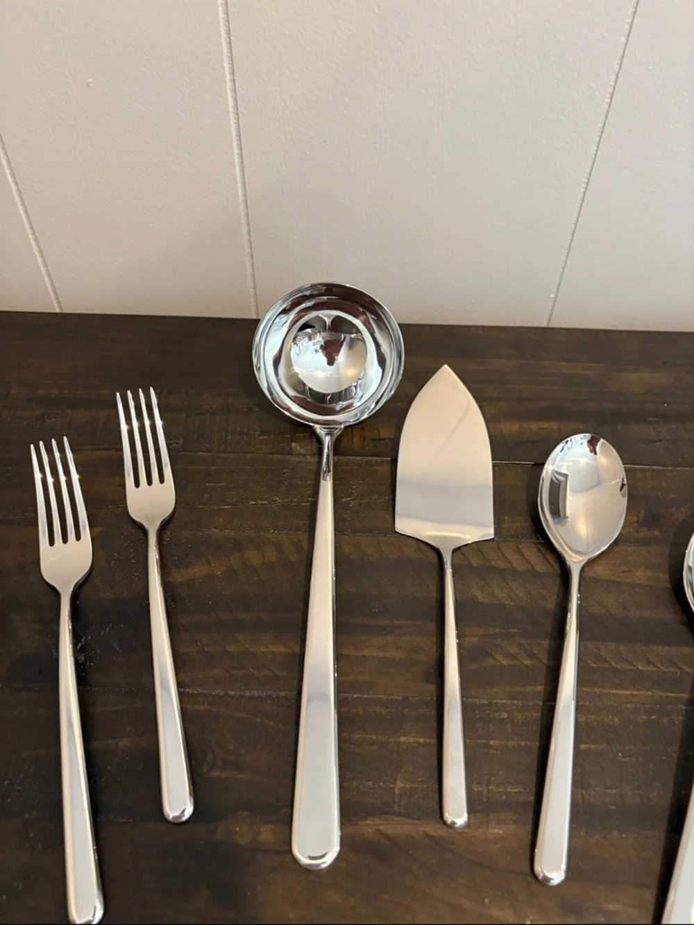 QUINCE NIB Gia Minimalist 6 Piece Serving Utensil Set Polished Stainless Steel